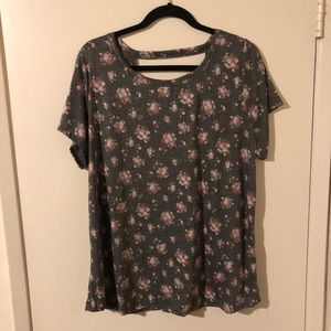 Forever 21+ Charcoal Floral Top